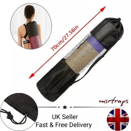 Black yoga mat carrying bag - black,
