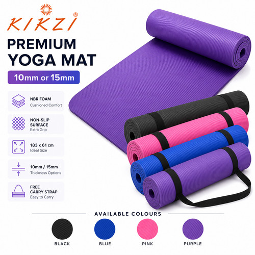 Kikzi yoga mat 10mm - 10mm, 15mm