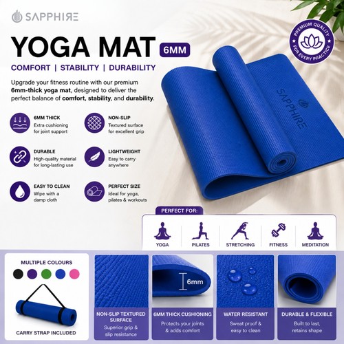 Yoga mat 6mm thick - 6mm,