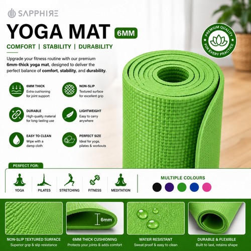 6mm yoga mat non slip - yoga,