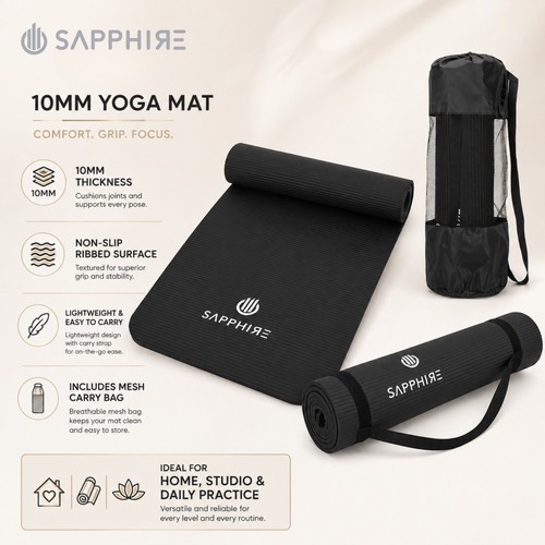 10mm thick yoga mat - non, slip